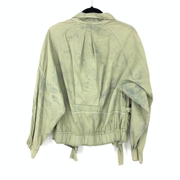 Free People Parachute Jacket Women's Size Small Green Front Pockets Adjustable - Picture 3 of 9